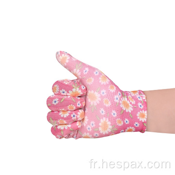 Gants de jardinage en revêtement en revanche imprimés par HESPAX 13G PU